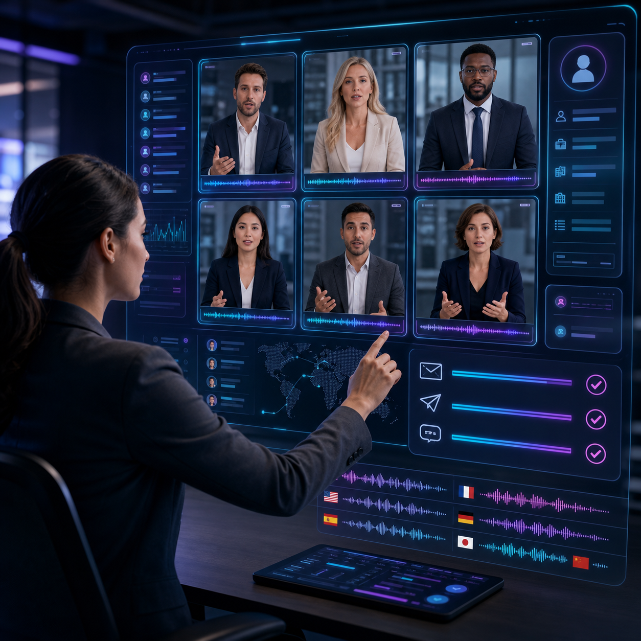 A campaign specialist creating multilingual personalized outreach with diverse AI avatar presenters